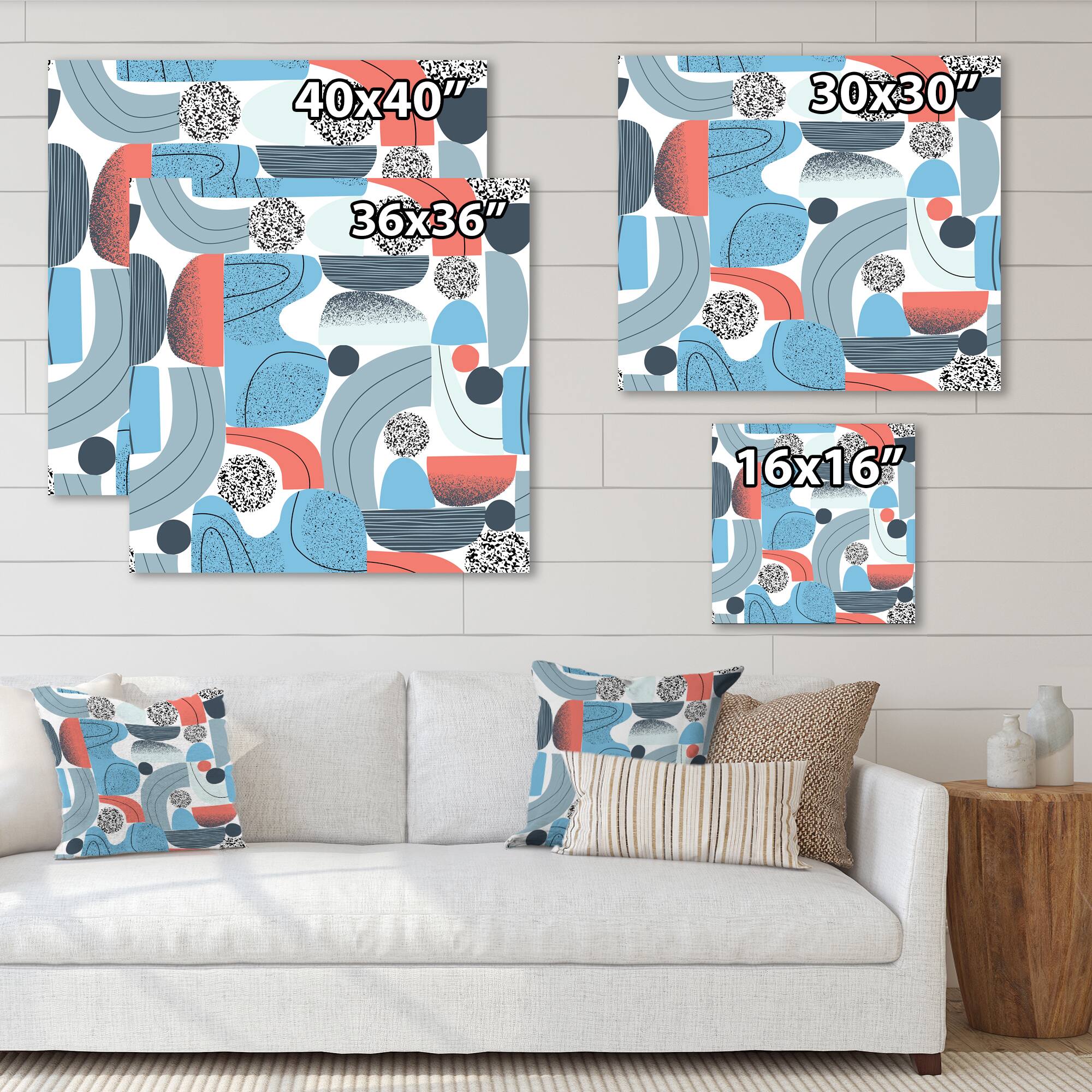 Designart - Retro Shapes With Abstract Suns and Moons II
